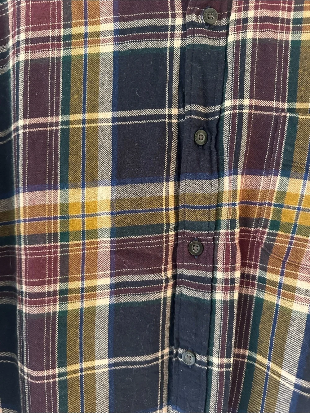 J.Crew Men’s Classic Plaid Flannel Button Down Shirt Size Large 100% Cotton